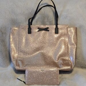 Kate Spade Sparkling Rose Gold Shoulder Bag with Wallet